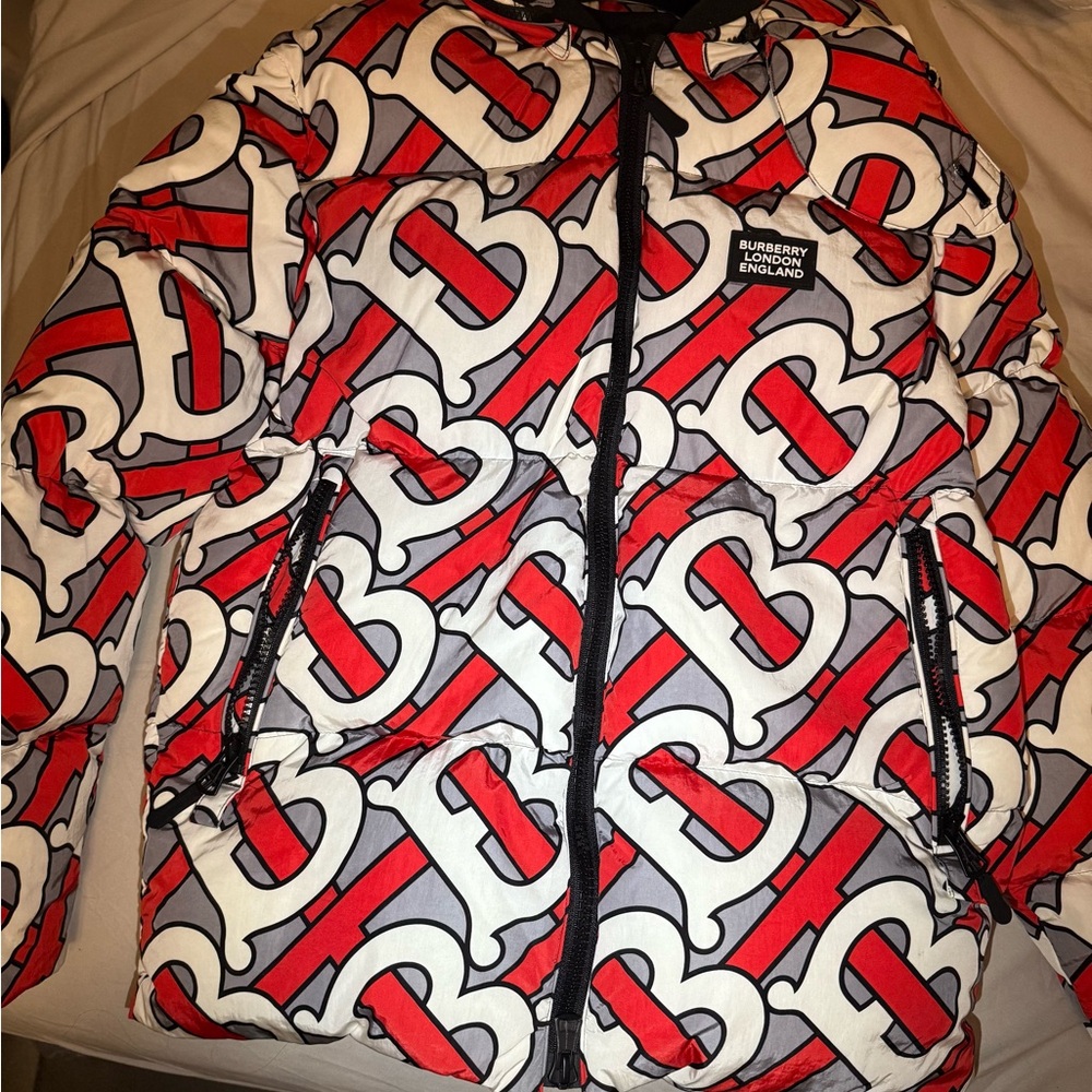 Burberry Black and Red Puffer Jacket
